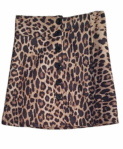 Charis Moda A-Linien-Rock Mini Skirt stylish im angesagten Leo- Animal Druc günstig online kaufen