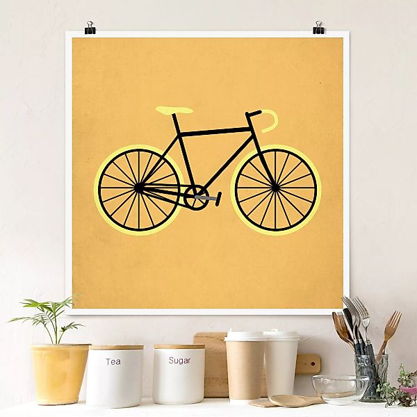 Poster Fahrrad in Gelb günstig online kaufen