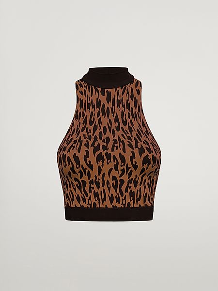 Wolford - C2C Leopard Top Sleeveless, Frau, coffee/black, Größe: L günstig online kaufen