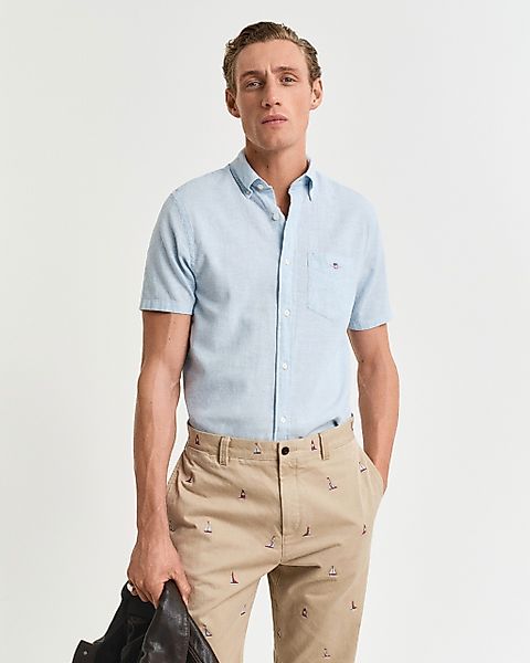 Gant Kurzarmhemd REG COTTON LINEN SS günstig online kaufen