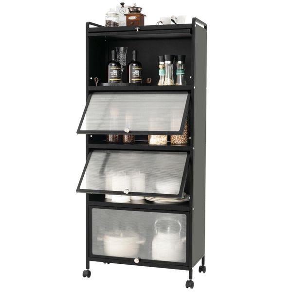 KOMFOTTEU Küchenregal auf Rollen, Küchenschrank Aufbewahrungsregal, günstig online kaufen