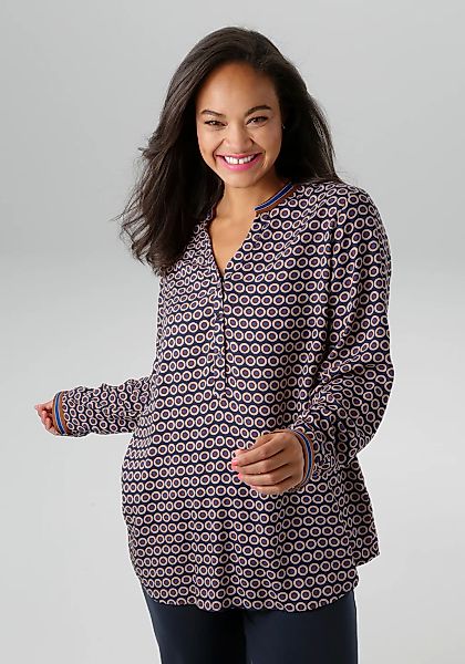 Aniston PLUS Schlupfbluse extravaganter, graphischer Druck günstig online kaufen