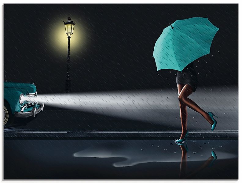 Artland Glasbild "Verregneter Tag 2" Frau 1 Stk. tlg. in verschiedenen Größ günstig online kaufen