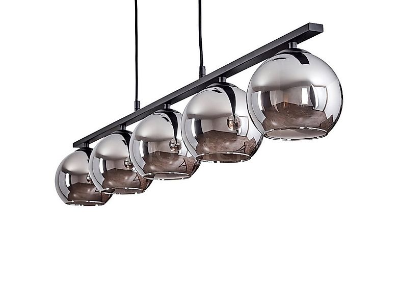 hofstein Pendelleuchte Hängelampe aus Metall/Glas in Schwarz/Chromfarben, o günstig online kaufen