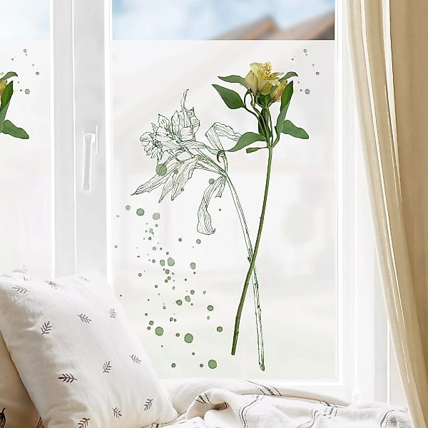 Fensterfolie Botanisches Aquarell - Lilie günstig online kaufen