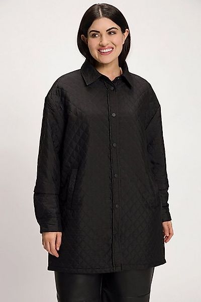 Ulla Popken Sommerjacke Stepp-Overshirt Druckknöpfe Hemdkragen günstig online kaufen