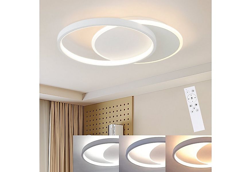 Nettlife LED Deckenleuchte LED Deckenleuchte schwarz mit 2 Ring Dimmbar, Di günstig online kaufen