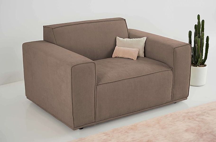 Home affaire Loveseat »Avelin, 1.5 Sitzer, 140 cm, Chenille, Struktur-Boucl günstig online kaufen
