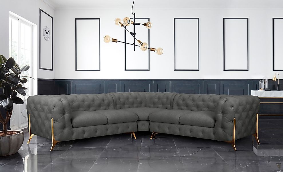 Leonique Chesterfield-Sofa »Amaury L-Form«, Chesterfield-Optik, Breite/Tief günstig online kaufen