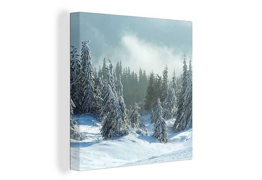 OneMillionCanvasses® Leinwandbild Wald - Schnee - Winter, Fotodruck (1 St), günstig online kaufen