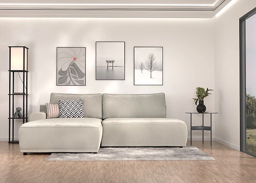 TRENDMANUFAKTUR Ecksofa "Fordon II, Schlafsofa mit Bettkasten, Couch in L-F günstig online kaufen