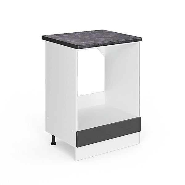Vicco Herdumbauschrank R-Line Anthrazit Hochglanz/Weiß 60 cm AP Anthrazit günstig online kaufen