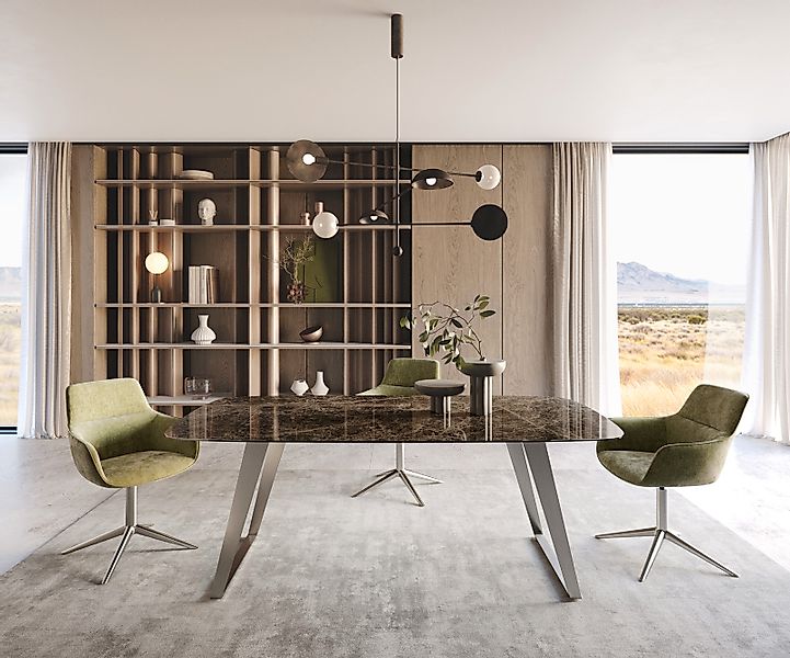 Esstisch Edge Boot 200x100 Keramik Emperador Extra Lucidato Dunkelbraun Ede günstig online kaufen