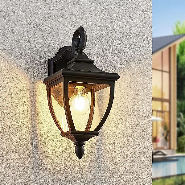 Lindby Außenwandlampe Cerys, schwarz, Plastik, Höhe 37cm günstig online kaufen