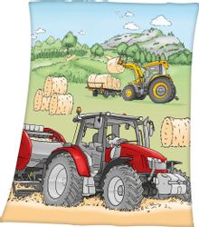 Babydecke Traktor Fleecedecke Gr. 130x160 cm günstig online kaufen