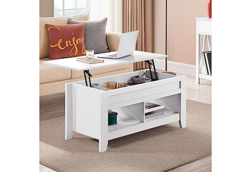 Yaheetech Couchtisch, Kaffeetisch Sofatisch mit Höhenverstellbarer Platte günstig online kaufen