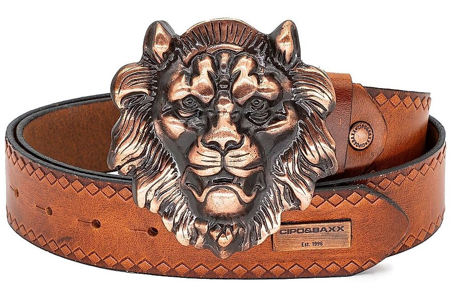 Cipo & Baxx Ledergürtel Herren Gürtel BA-CG196 (1-St) Metall Patch und Schn günstig online kaufen