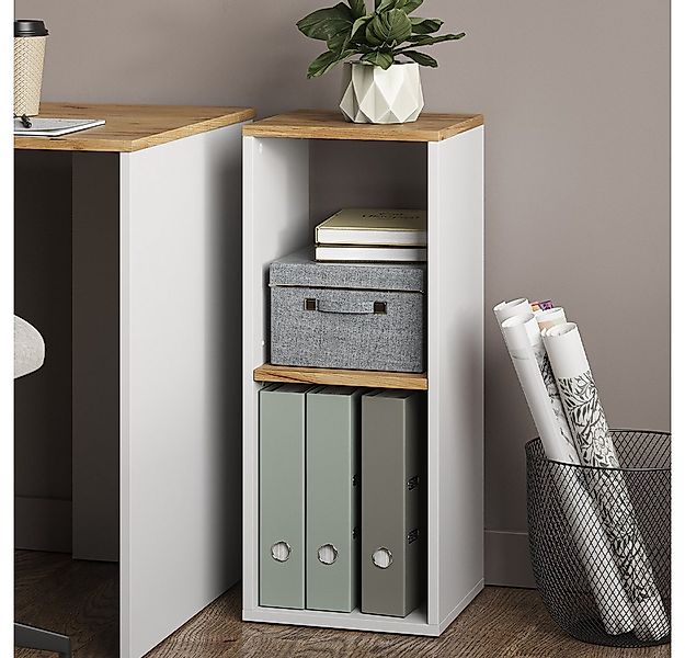 Vicco Bücherregal Tomy, Weiß/Goldkraft Eiche, 30 x 74 cm mit 2 offenen Fäch günstig online kaufen