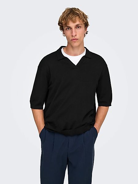 ONLY & SONS Polokragenpullover "ONSWYLER LIFE RLX 12 SS SPLIT KNIT NOOS" günstig online kaufen