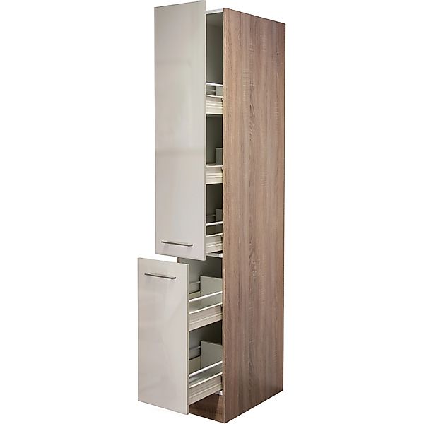 Flex-Well Exclusiv Apothekerhochschrank Orlando 30cm Kaschmir glanz-Sonoma günstig online kaufen