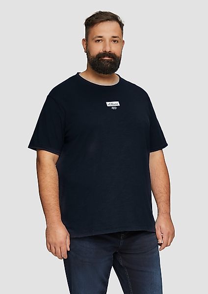 s.Oliver Kurzarmshirt T-Shirt mit Flammgarnstruktur Artwork günstig online kaufen