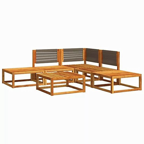 vidaXL Loungesofa 6-tlg. Garten-Sofagarnitur mit Kissen Massivholz, 1 Teile günstig online kaufen