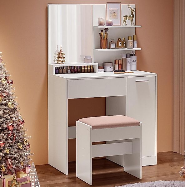 VASAGLE Schminktisch Frisiertisch, Kosmetiktisch, Schublade und offene Abla günstig online kaufen
