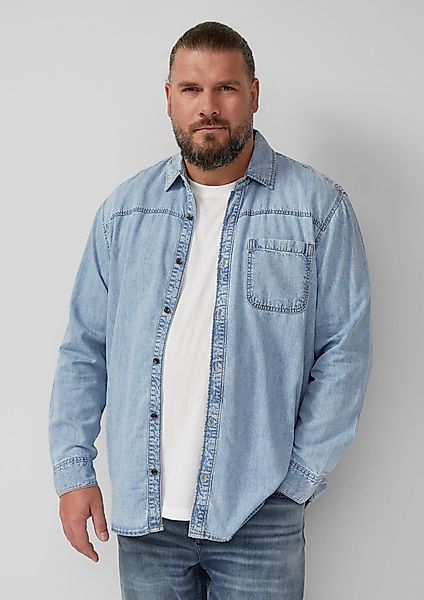 s.Oliver Langarmhemd Regular Fit: Lässiges Jeanshemd günstig online kaufen