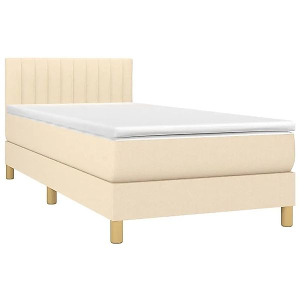 vidaXL Boxspringbett mit Matratze Creme 100x200 cm Stoff 3140758 günstig online kaufen