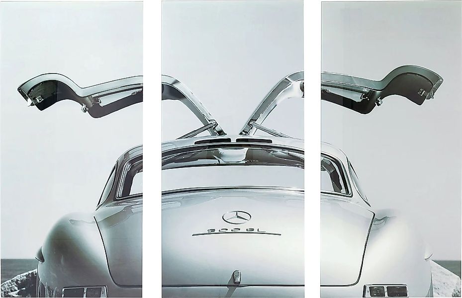 Triptychon Glasbild "Oldtimer Back" (Mercedes 300 SL) - 160x240 cm günstig online kaufen