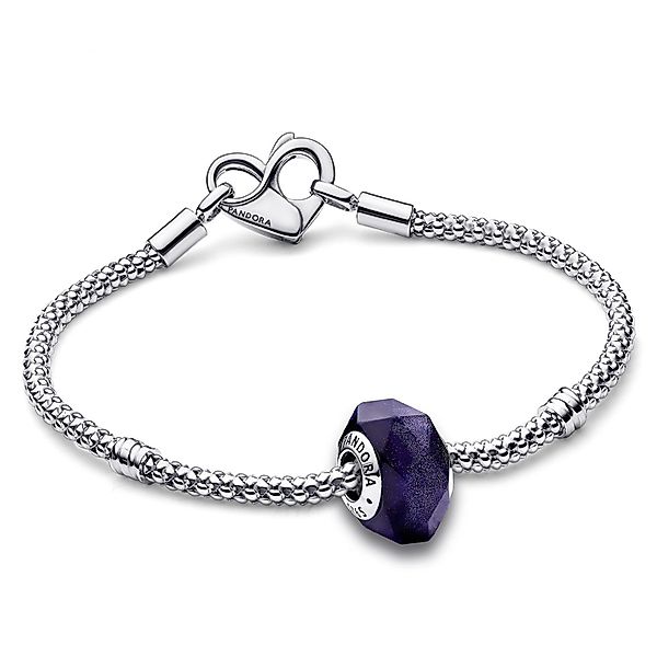 Pandora Charm-Armband Starter-Set Facettiertes Blaues Muranoglas günstig online kaufen