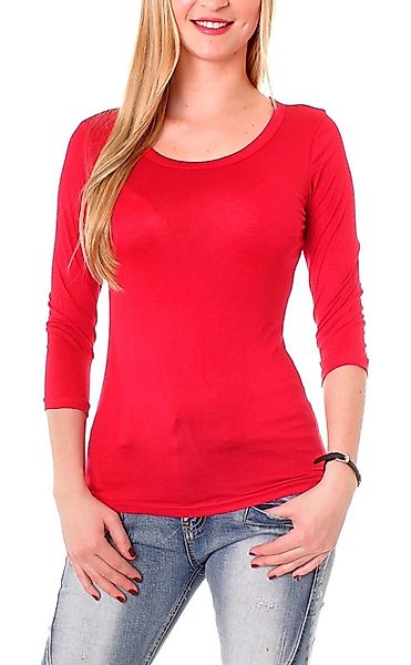 Muse Rundhalsshirt Basic T-Shirt Halbarm Skinny günstig online kaufen