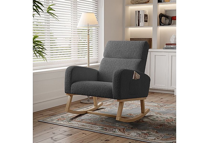 Furnishings Home Schaukelstuhl Hellbeiger Polsterstuhl mit Kissen (Set, 1 S günstig online kaufen