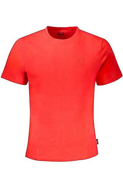 GIAN MARCO VENTURI T-Shirt Herren Rot Piquet T-Shirt mit Rundhals & Sticker günstig online kaufen