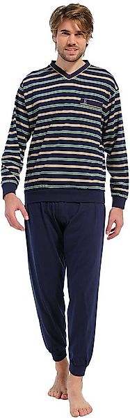 Robson Schlafanzug Herren Pyjama mit Bündchen (2 tlg) Baumwolle günstig online kaufen