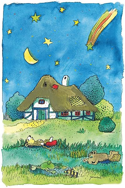 LuckyLinde Wanddekoobjekt Der kleine Tiger und der kleine Bär bei Nacht (1 günstig online kaufen