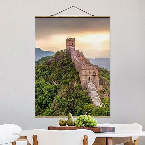 Stoffbild mit Posterleisten Die unendliche Mauer von China günstig online kaufen