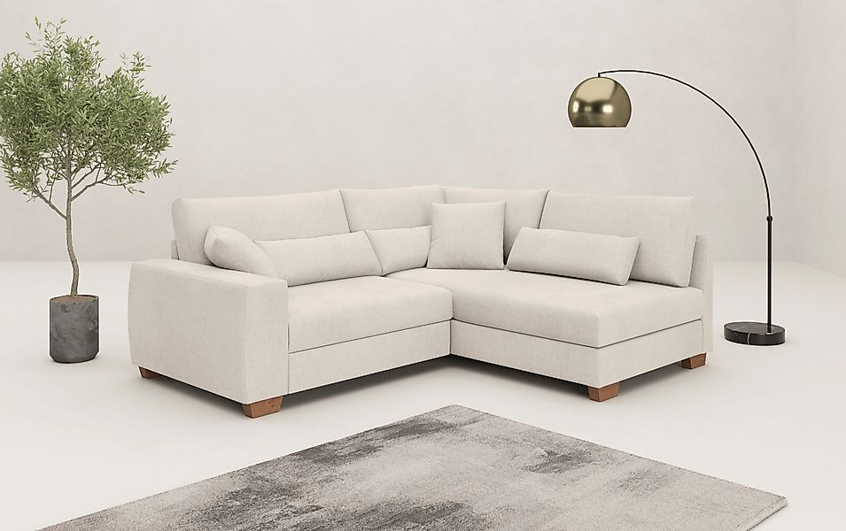Mr. Couch Ecksofa "Hilla L-Form", Mit Federkern, wahlweise mit Bettfunktion günstig online kaufen