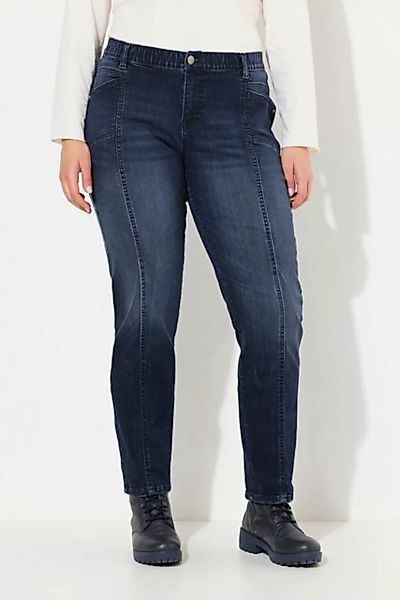 Ulla Popken Regular-fit-Jeans Boyfriend-Jeans Ziernähte weites Bein günstig online kaufen