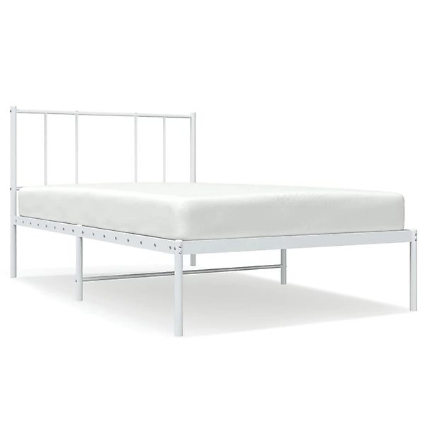 vidaXL Bettgestell mit Kopfteil Metall Weiß 107x203 cm 352525 günstig online kaufen