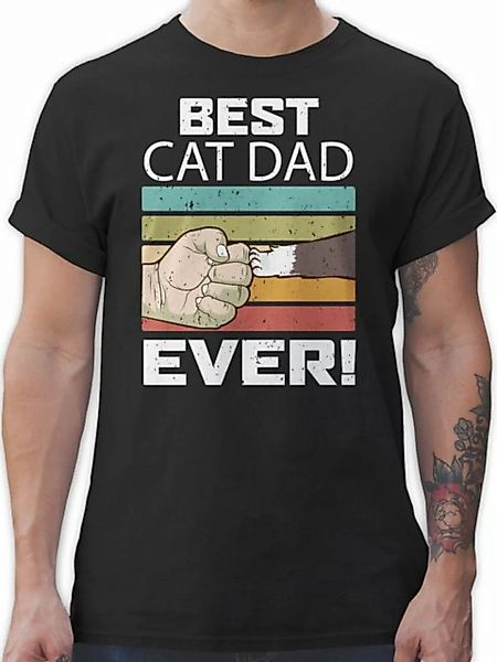 Shirtracer T-Shirt Best Cat Dad Ever Katzenliebhaber Katzenfan Geschenk Kat günstig online kaufen