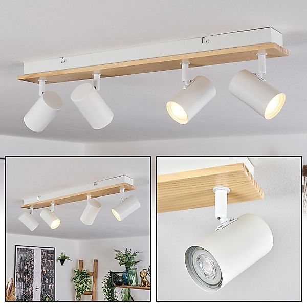 hofstein Deckenleuchte Deckenlampe aus Metall/Holz in günstig online kaufen