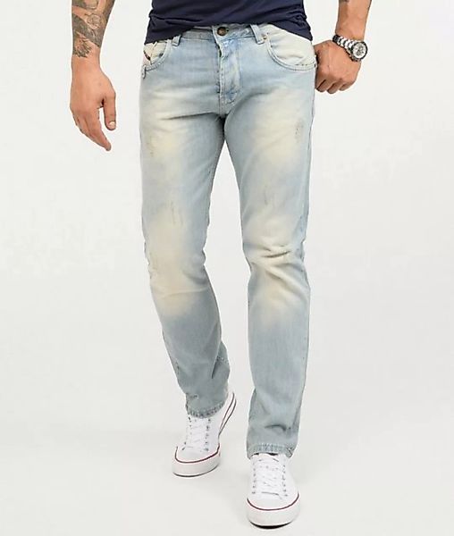 Rock Creek Regular-fit-Jeans Herren Jeans Stonewashed Hellblau RC-2141 günstig online kaufen