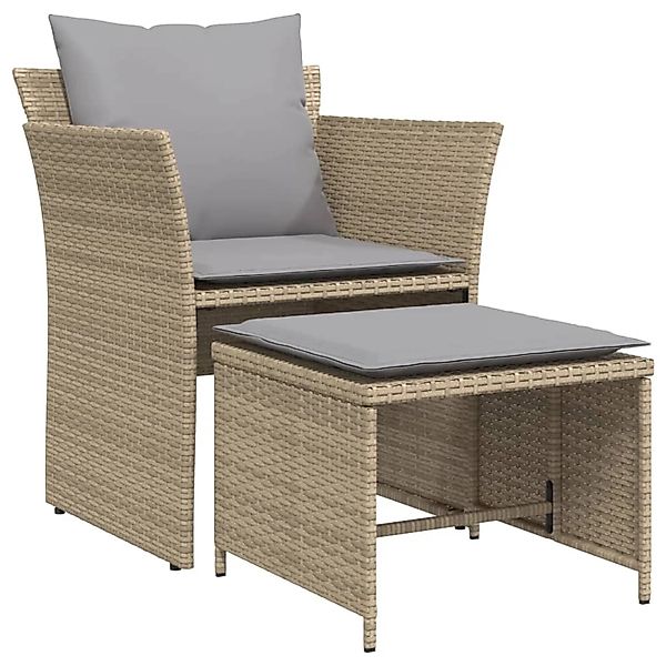 vidaXL Gartenlounge-Set Gartenstuhl mit Fußhocker Beige günstig online kaufen