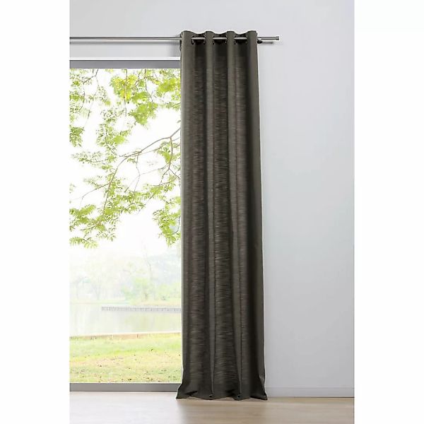 Ösenvorhang 2er Pack Balance taupe B/L: ca. 135x245 cm günstig online kaufen