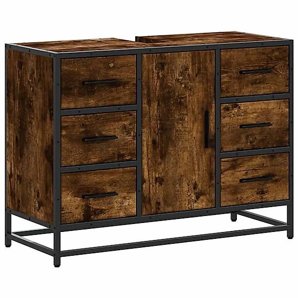 vidaXL Waschbeckenunterschrank Räuchereiche 80x33x60 cm Holzwerkstoff 84928 günstig online kaufen