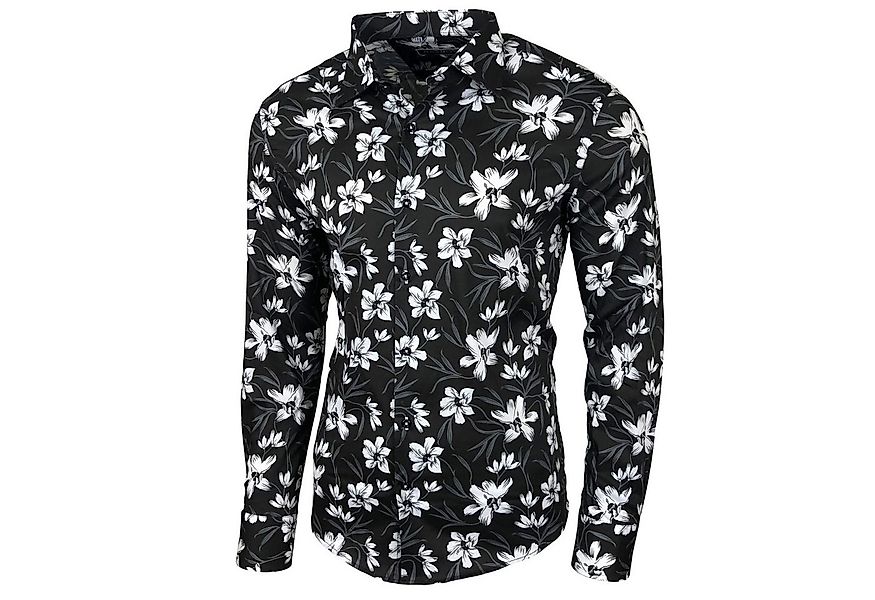 Baxboy Langarmhemd Baxboy Herren Hemd Freizeitshemd Langarm Blumen Casual S günstig online kaufen