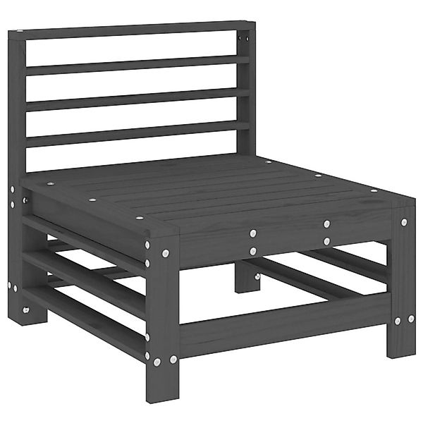 vidaXL Sofaelement Garten-Mittelsofa Grau Massivholz Kiefer günstig online kaufen