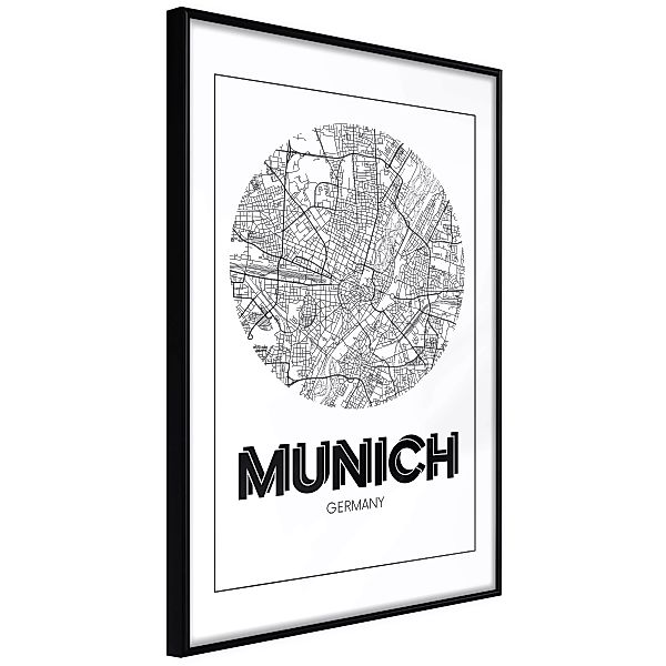 Poster - City Map: Munich (round) günstig online kaufen