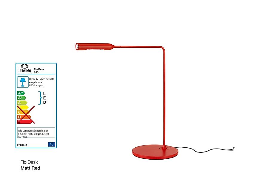 FLO Desk Tischlampe rot günstig online kaufen